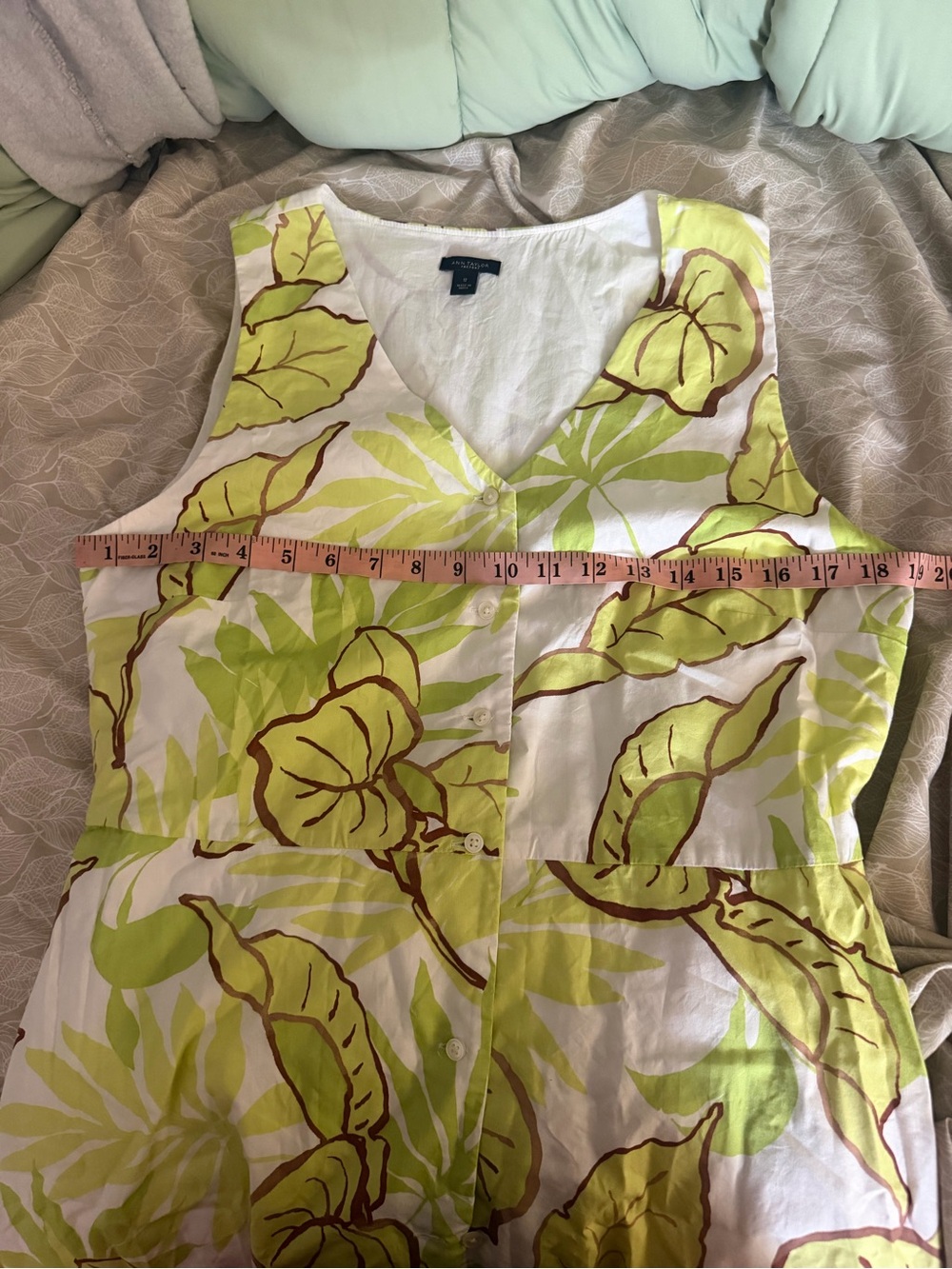 Ann Taylor Factory Lime Green and White Floral Midi Dress - Picture 6 of 7